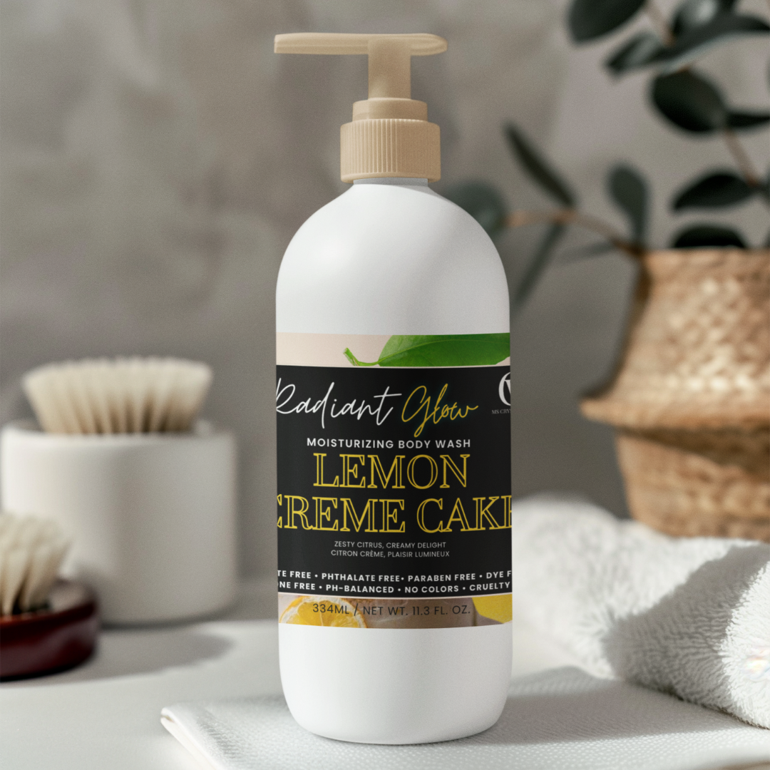 NEW! LEMON CREME CAKE Radiant Glow Moisturizing Body Wash- 12oz