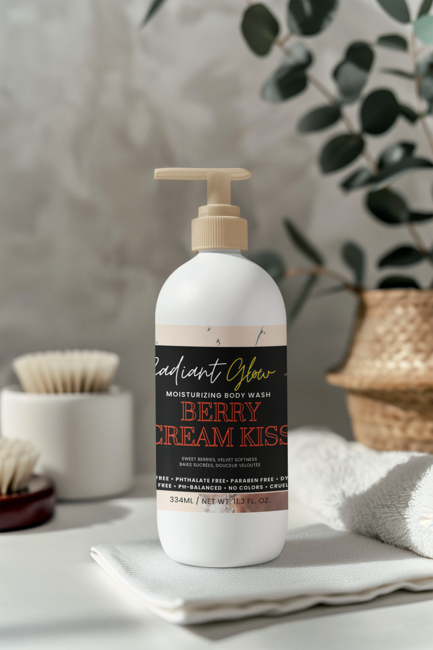 NEW! Berry Cream Kiss Radiant Glow Moisturizing Body Wash- 12oz