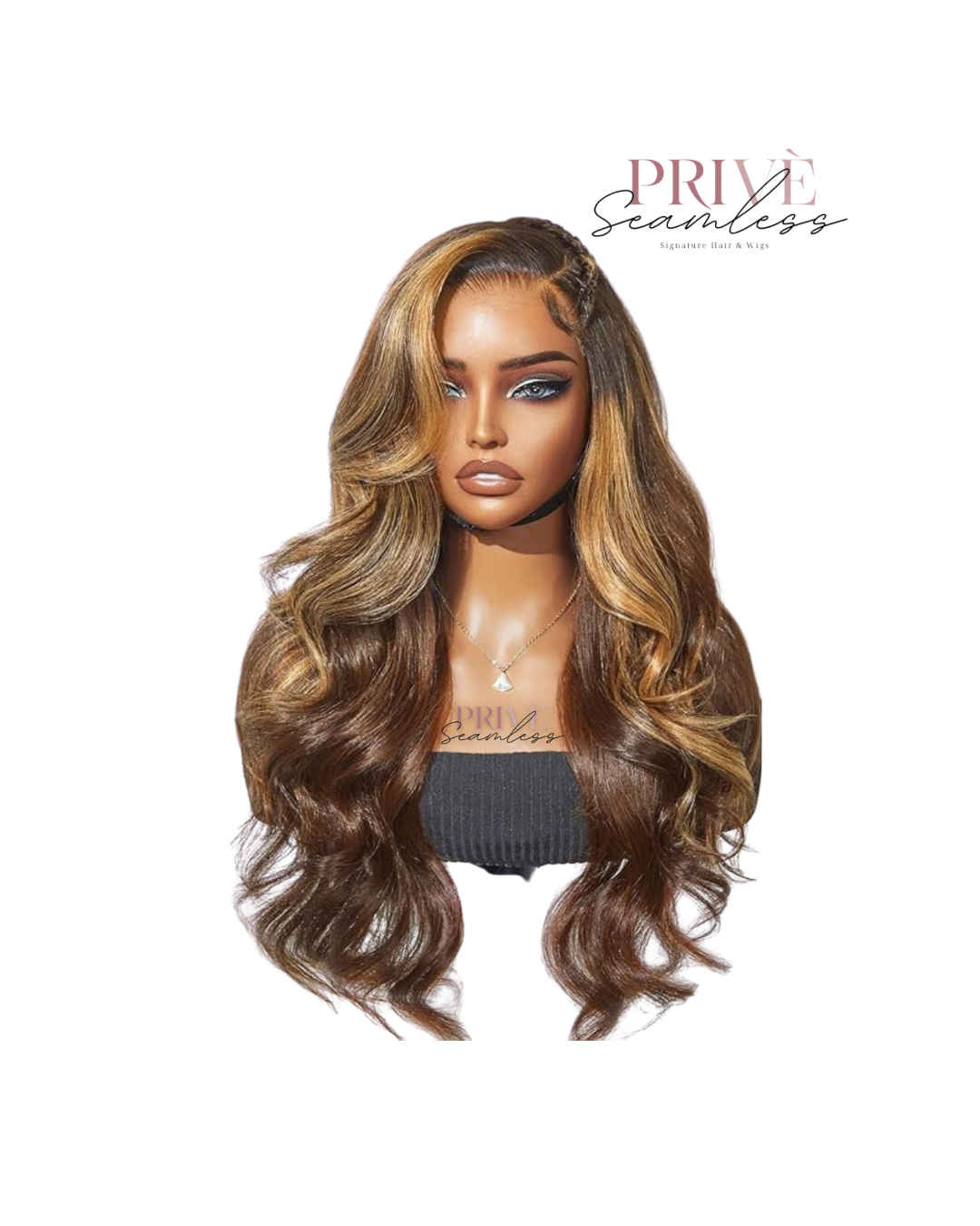 MAYA with Highlights- Seamless Privé Signature Glueless Unit
7x6 HD Lace, Loose Body Wave, 200% Density