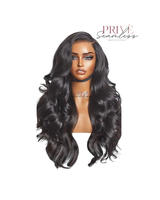 MAYA 2 -Natural Black- Seamless Privé Signature Glueless Unit 7x6 HD Lace, Loose Body Wave, 200% Density