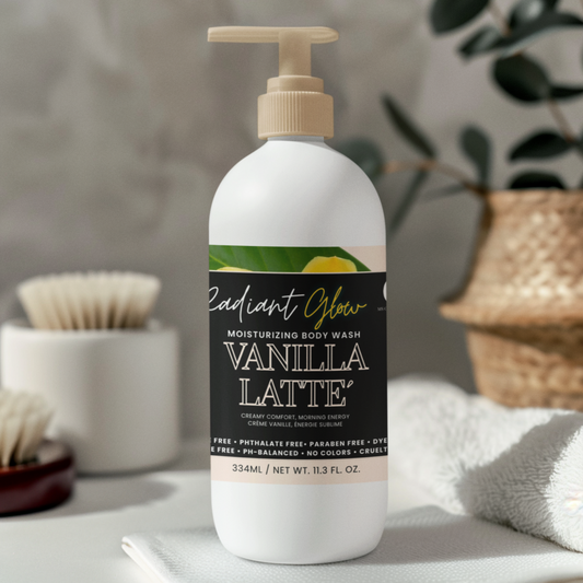 NEW! VANILLA LATTE Radiant Glow Moisturizing Body Wash- 12oz