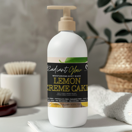 NEW! LEMON CREME CAKE Radiant Glow Moisturizing Body Wash- 12oz
